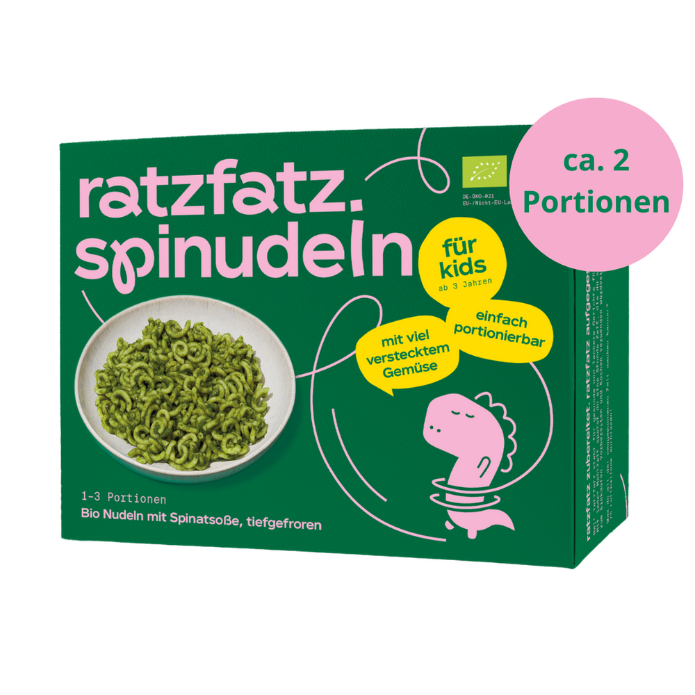 Spinudeln - Bio Nudeln mit Spinatsoße